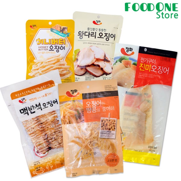 정화식품 5종 (전기구이 허니버터 오징어 왕다리 맥반석 오징어 땅콩)