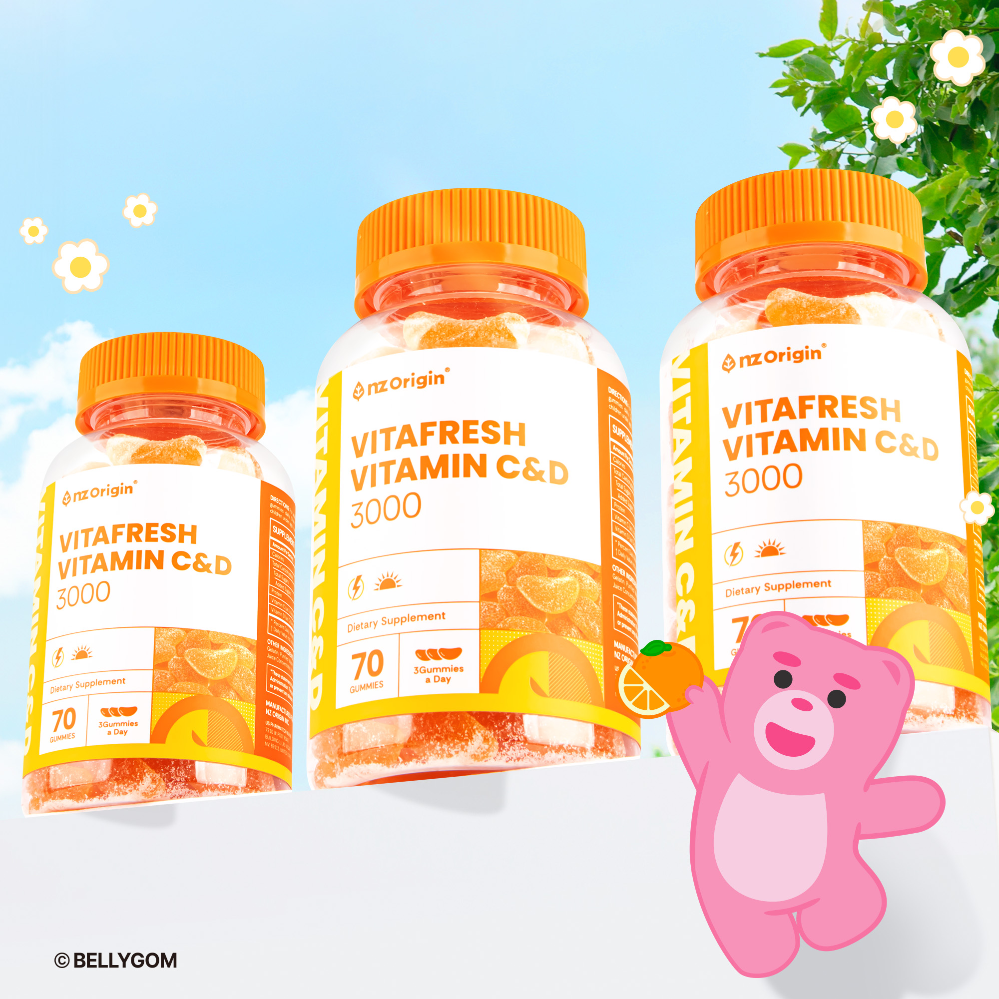 코스트코 비타민젤리 엔젯오리진 귤젤리 어린이 성인 비타민C D 구미 3통